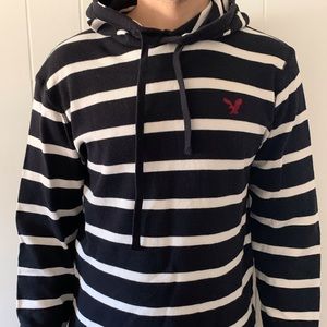 American eagle striped pullover hoodie - M